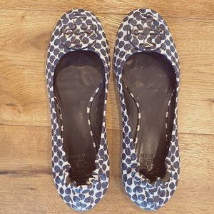 Tory Burch Navy Polka Dot Flats
